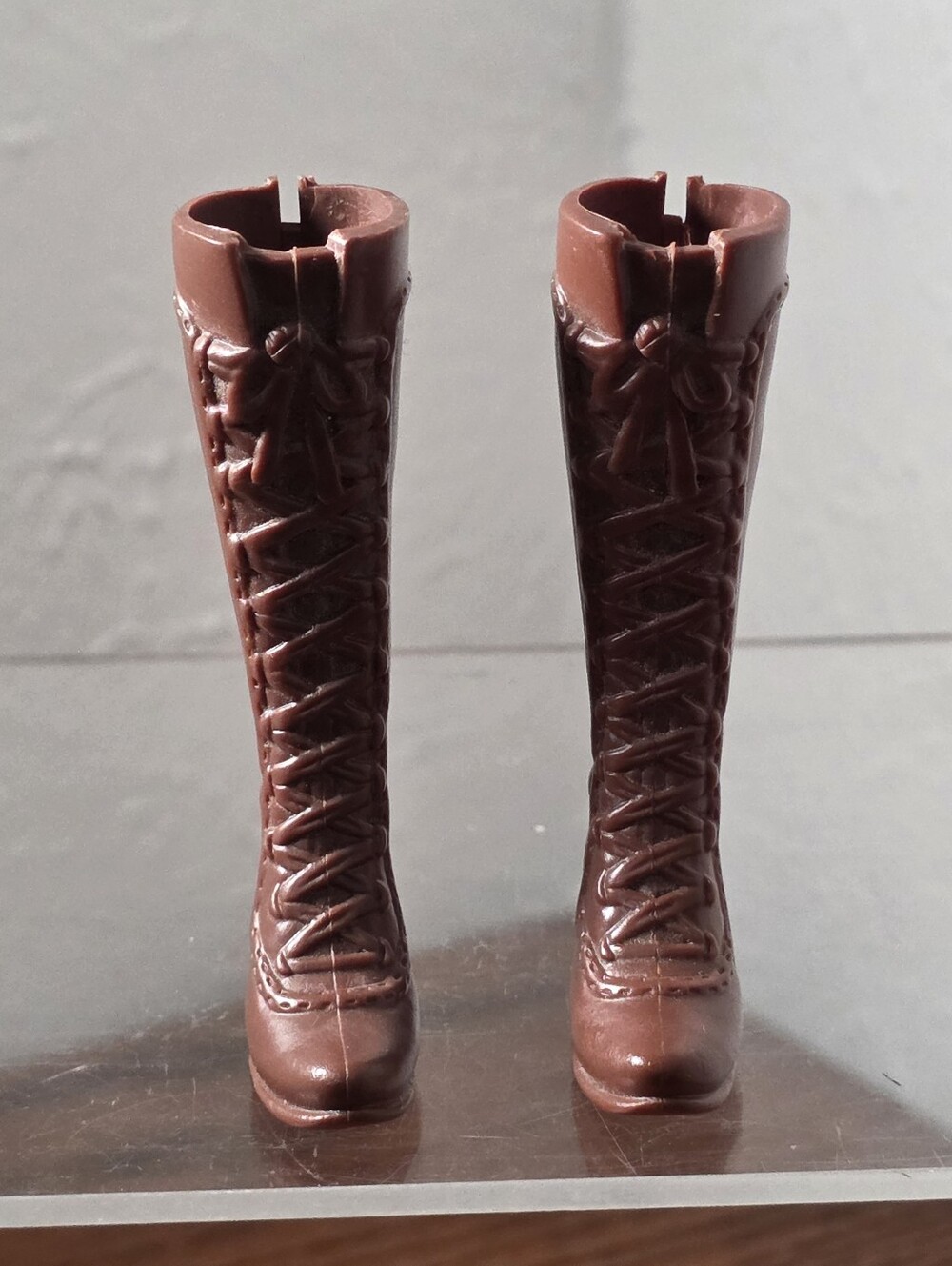 Barbie/Barbie Compatible Brown Tall Lace Up Boots Replacement Accessories